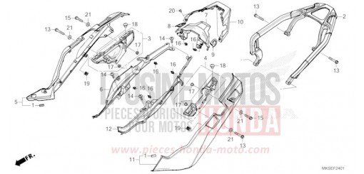 COUVERCLE LATERAL/PORTE-BAGAGE ARRIERE (2) CRF1100A4M de 2021